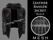 *ED Mens Mesh Black Leather Ranger Jacket - Solo