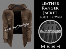 *ED Mens Mesh Light Brown Leather Ranger Jacket - Solo