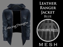 *ED Mens Mesh Blue Leather Ranger Jacket - Solo