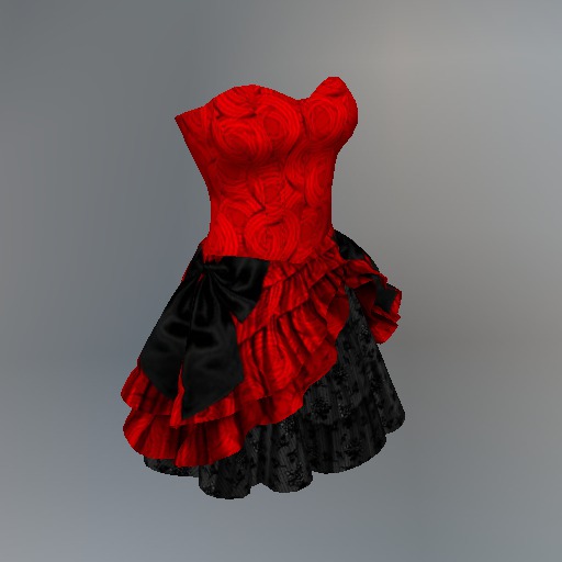 Red Rose Bouquet Mesh Dress