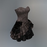 Brown Rose Bouquet Mesh Dress