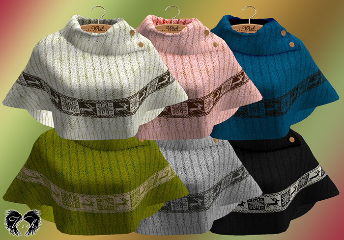 .:.Wish.:. Poncho::Nordic Knit_DEMO