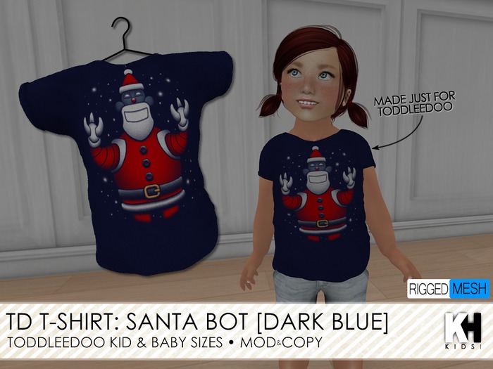 KH Kids! Toddleedoo T-Shirt: Santa Bot [Dark Blue]