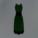 Green Scallop Mesh Dress