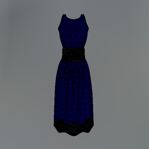 Blue Scallop Mesh Dress