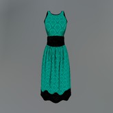 Aqua Scallop Mesh Dress