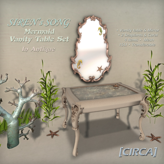[CIRCA] - SIREN's SONG - Vanity Table Set - In Antique 