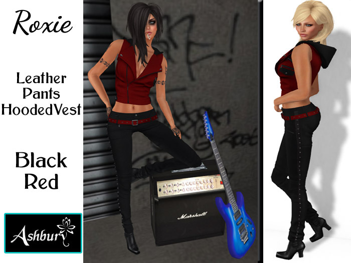 [ASHBURY] Rox & Roxie Set-Black Pants/Red