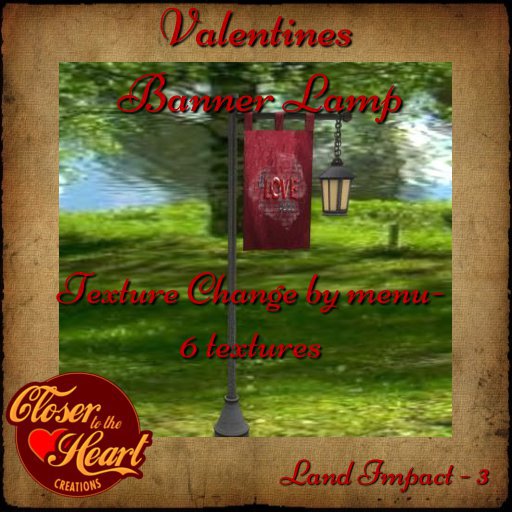 Valentines Lamp w/Tex Change Banner BOXED