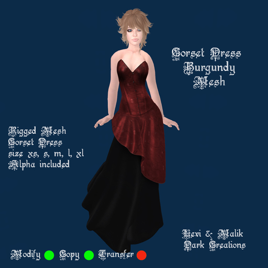 Corset Dress Burgundy Mesh