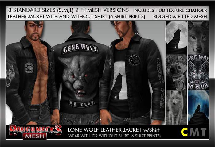 RN Lone Wolf Mesh Leather Jacket w/Shirt DEMO