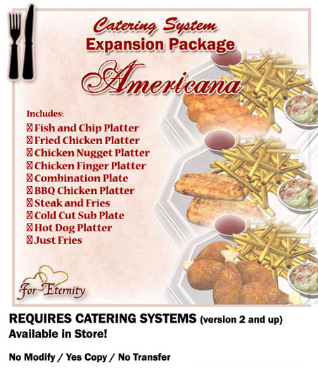*VRD* Catering Expansion Pkg - MainCourses - Americana (boxed)