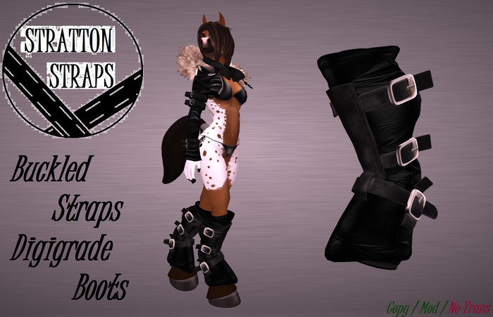 [STST] Leather Digigrade Buckled Straps Boots