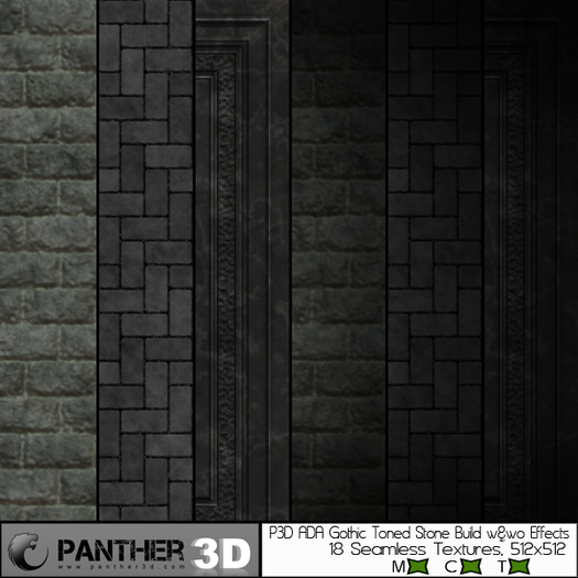 P3D ADA Gothic Toned Stone Elements w&w/o effects