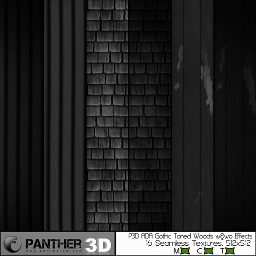 P3D ADA Gothic Toned Wood Elements w&w/o Effects