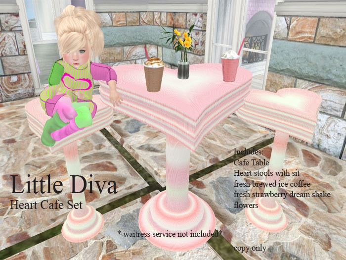 Second Life Marketplace Light Pink Heart Cafe set