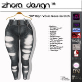 *ZD* High Waist Jeans Scratch Black