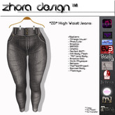 *ZD* High Waist Jeans Grey