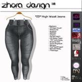 *ZD* High Waist Jeans Black