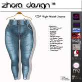 *ZD* High Waist Jeans Aqua