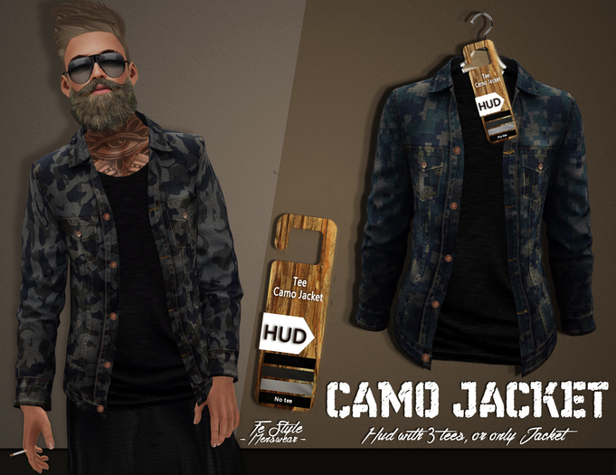 {Fe Style} CAMO88 Denim Jacket