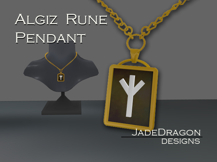 Algiz  Rune  Pendant - Symbol of Protection - Female - Silver