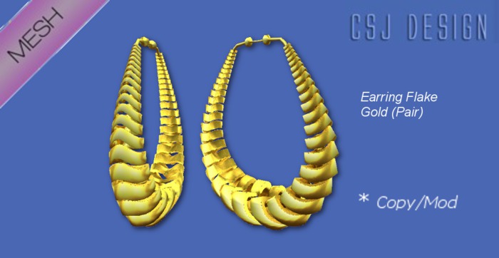 CSJ Earring Flake Gold 