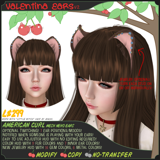 *NEW* MESH Neko Ears - AMERICAN CURL