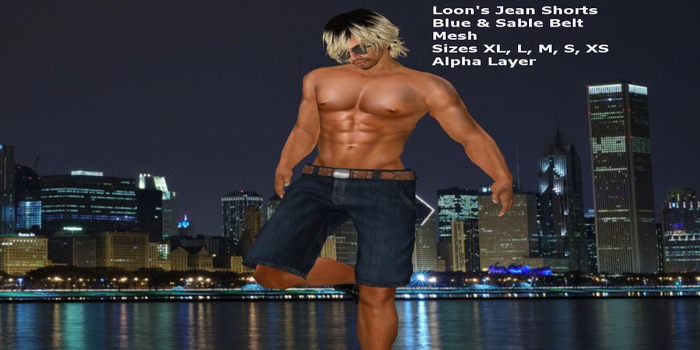 Loon's Jean Shorts(Blue/Sable Belt)  
