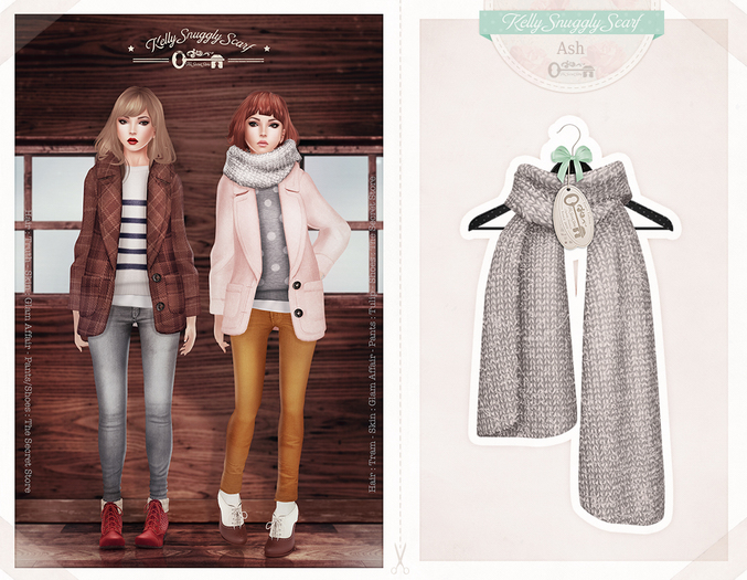 The Secret Store - Kelly Snuggly Scarf - Ash