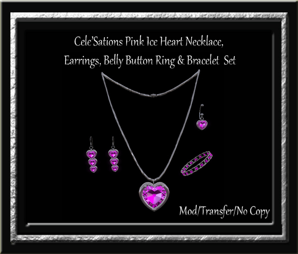 Cele'Sations Pink Ice Heart Jewelry Set