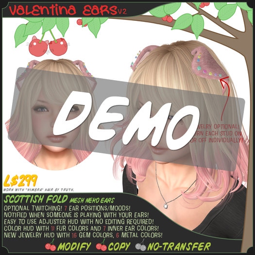 *NEW* MESH Neko Ears - SCOTTISH FOLD - DEMO