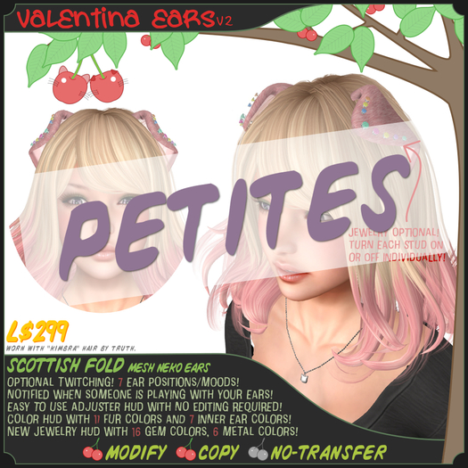*NEW* MESH Neko Ears for Petites - SCOTTISH FOLD