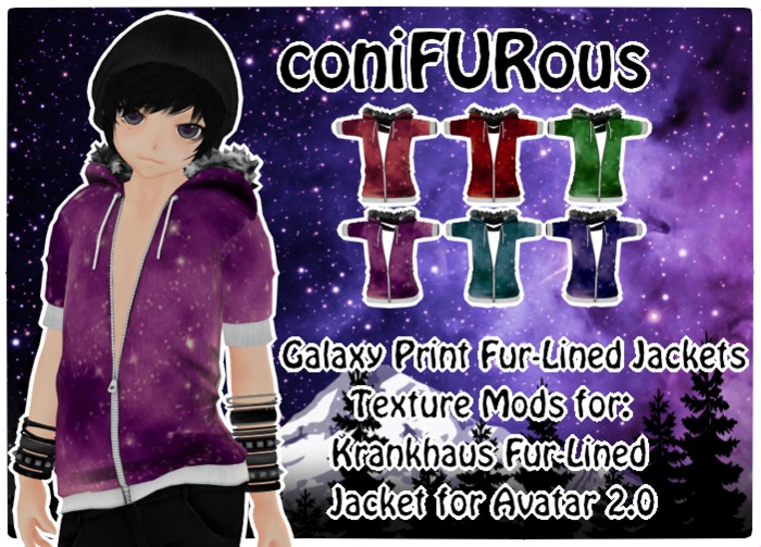 conifurous fur-lined jacket 2.0 galaxy texture mods