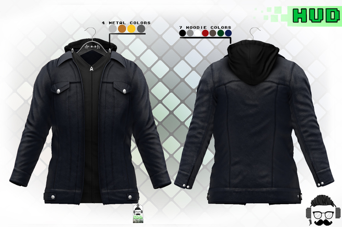 F.A.D. // Outsider Leather Jacket // Hoodie *Navy*