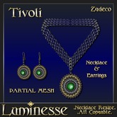 * * OUTLET PRICE * * TIVOLI Zydeco Necklace & Earrings Set - Green Brown Pyrite
