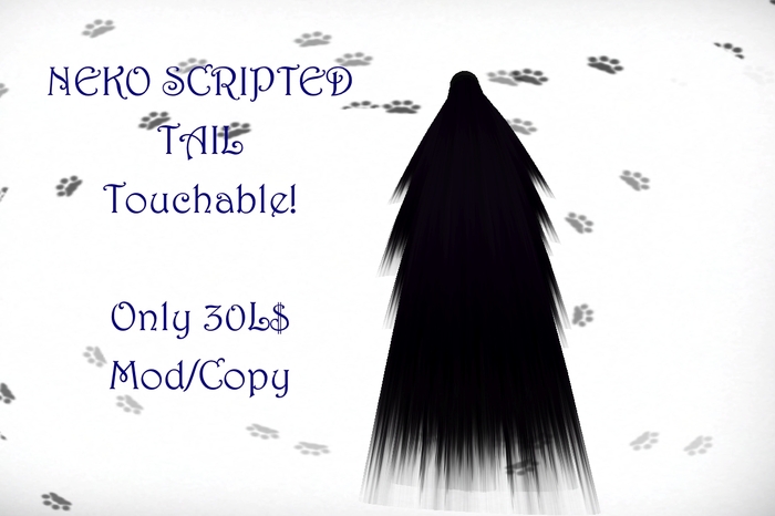 Black scripted tail
