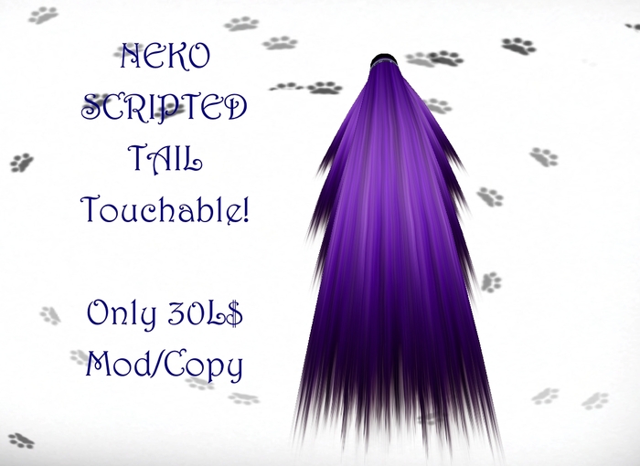purple scripted tail