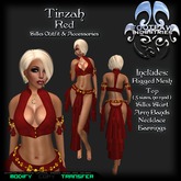 [FPI] Tirzah Red - Lovely Silks Outfit with Armbands, Earrings & Necklace 