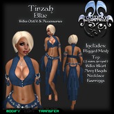 [FPI] Tirzah Blue - Lovely Silks Outfit with Armbands, Earrings & Necklace 