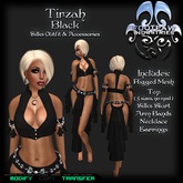 [FPI] Tirzah Black - Lovely Silks Outfit with Armbands, Earrings & Necklace 