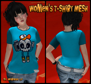 Womens MESH Shirt Skeleton with Boombox
