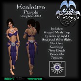 [FPI] Kealaura Purple - Lovely Silks Outfit with Armbands, Bracelets, Anklets, Earrings & Necklace 