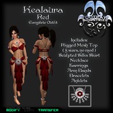 [FPI] Kealaura Red - Lovely Silks Outfit with Armbands, Bracelets, Anklets, Earrings & Necklace 