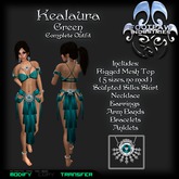 [FPI] Kealaura Cyan - Lovely Silks Outfit with Armbands, Bracelets, Anklets, Earrings & Necklace 