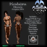 [FPI] Kealaura Brown - Lovely Silks Outfit with Armbands, Bracelets, Anklets, Earrings & Necklace 