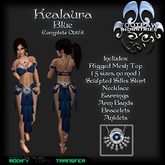 [FPI] Kealaura Blue - Lovely Silks Outfit with Armbands, Bracelets, Anklets, Earrings & Necklace 