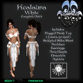 [FPI] Kealaura White - Lovely Silks Outfit with Armbands, Bracelets, Anklets, Earrings & Necklace 
