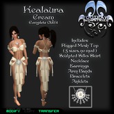 [FPI] Kealaura Cream - Lovely Silks Outfit with Armbands, Bracelets, Anklets, Earrings & Necklace 