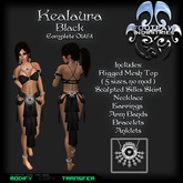 [FPI] Kealaura Black - Lovely Silks Outfit with Armbands, Bracelets, Anklets, Earrings & Necklace 